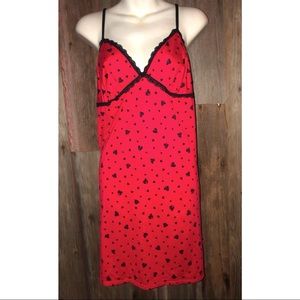 Valentines Heart Red Heart Slip Dress Nighty